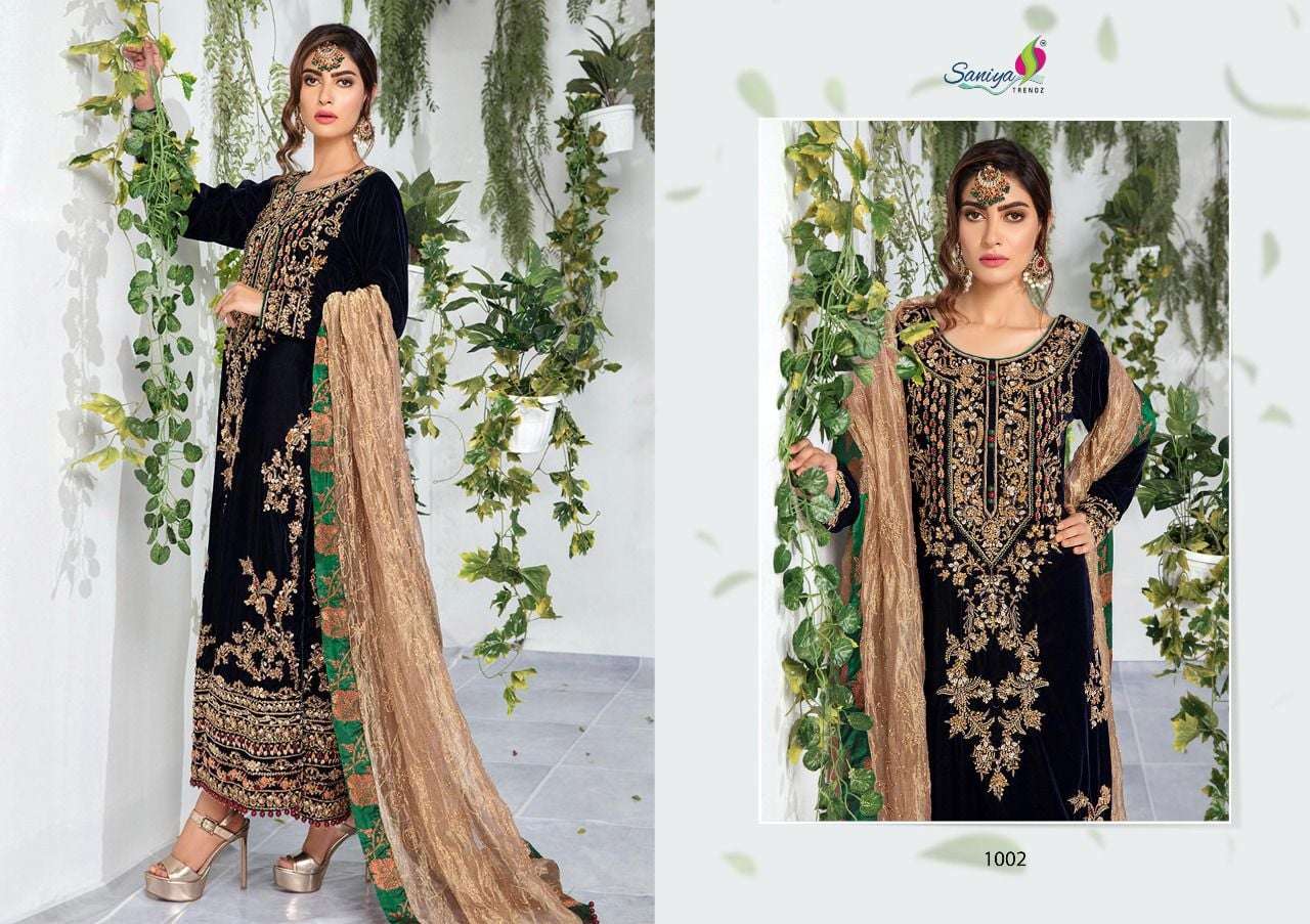 Saniya Trendz Maria B Velvet Collection Vol 1 -1002