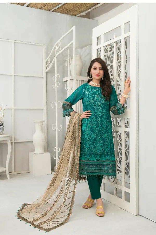 Gulruk Semi Stitched Luxury Chiffon Embroidered Collection -02