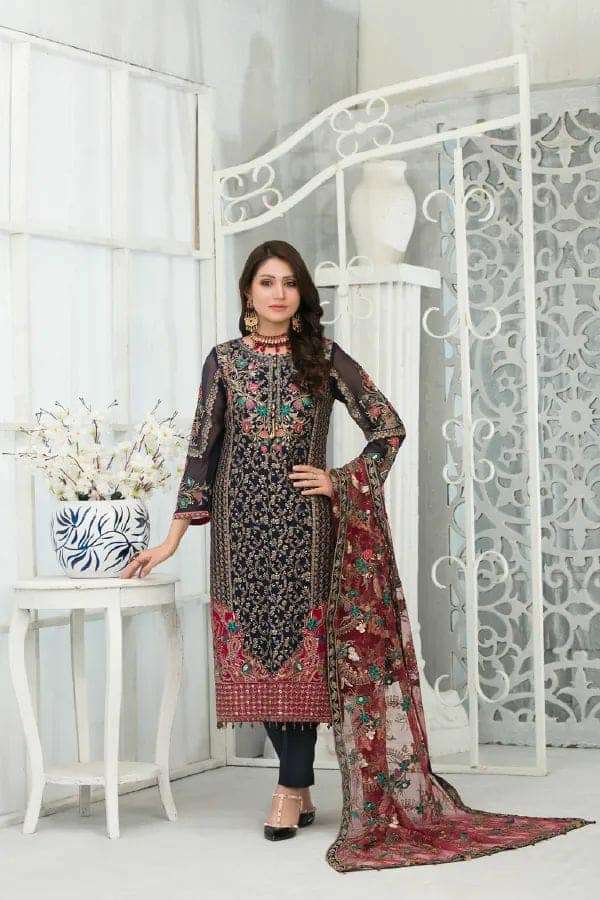 Gulruk Semi Stitched Luxury Chiffon Embroidered Collection -03