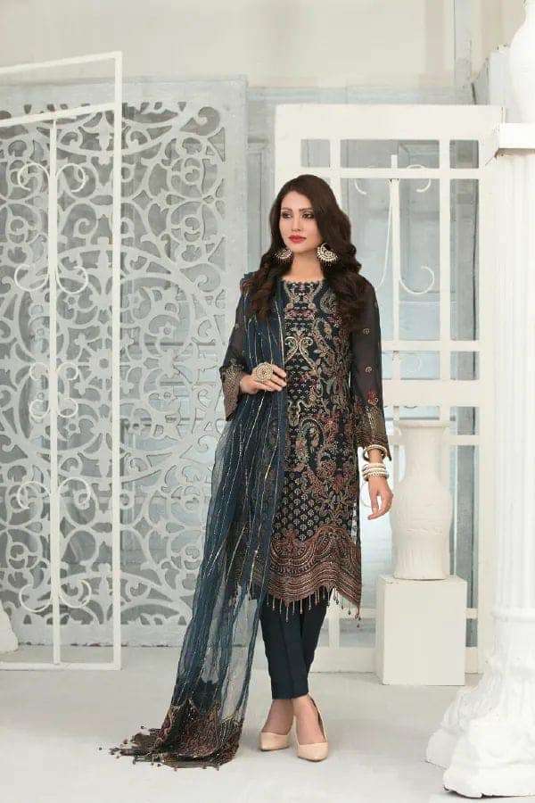Gulruk Semi Stitched Luxury Chiffon Embroidered Collection -07