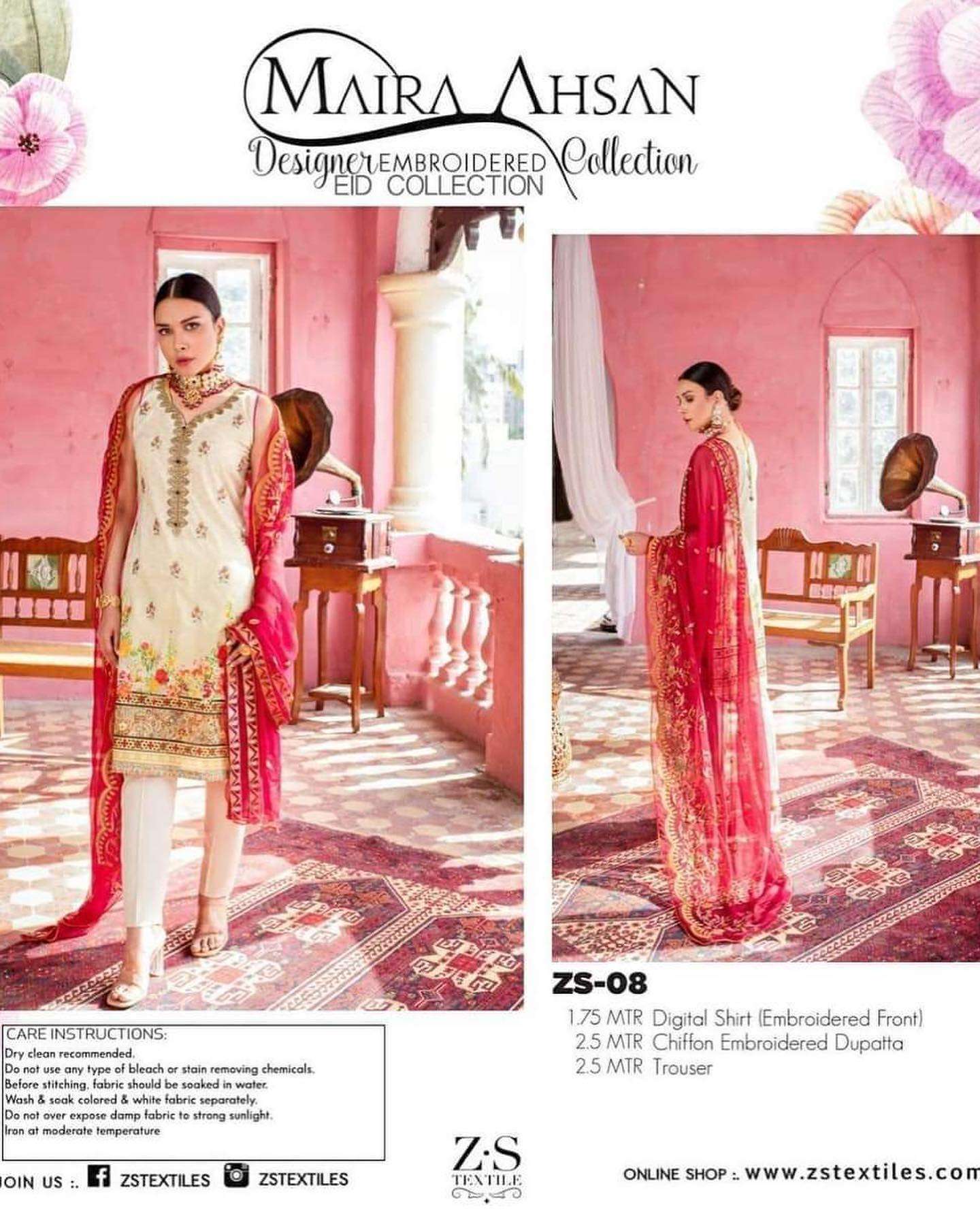  Maira ahsan embroidered lawn collection  - 01