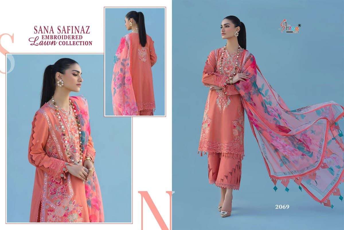  Shree Fabs Sana Safinaz Embroidered Lawn Collection - 2069