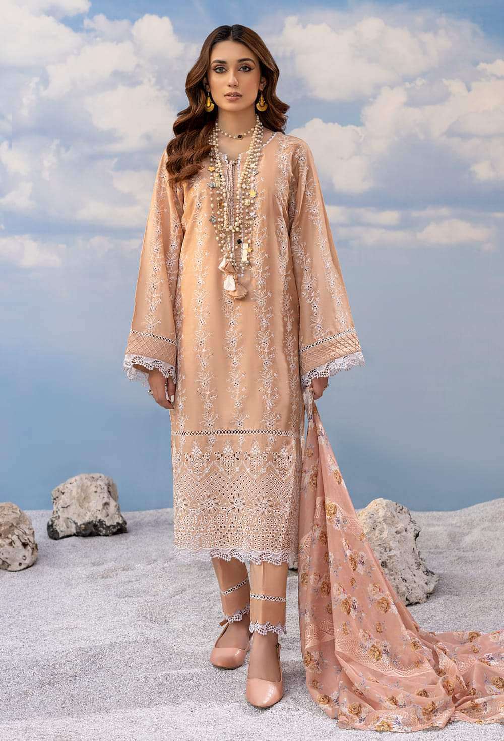 Adan’s Libas Fuchsia Embroidered Chikankari Lawn Collection 2023 - 07