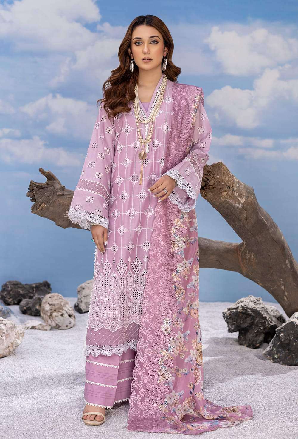 Adan’s Libas Fuchsia Embroidered Chikankari Lawn Collection 2023 - 09