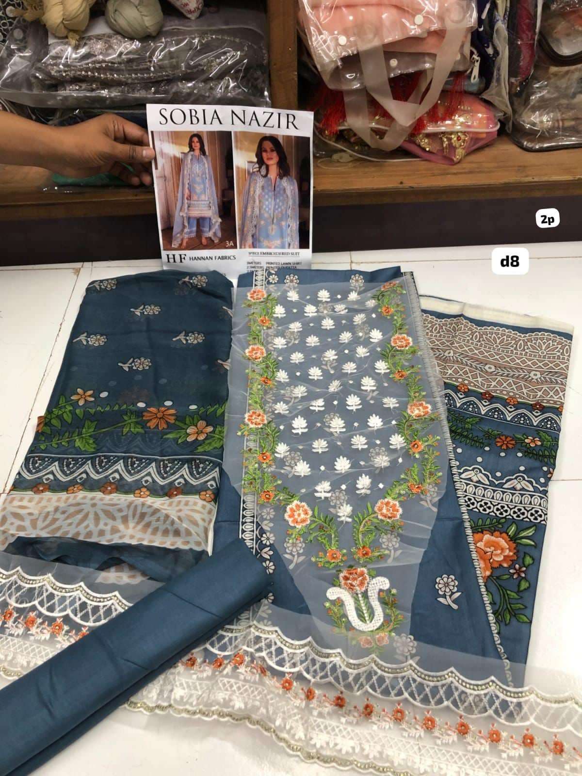  Sobia Nazir Lawn with Chiffon Dupatta by Hannan - 04