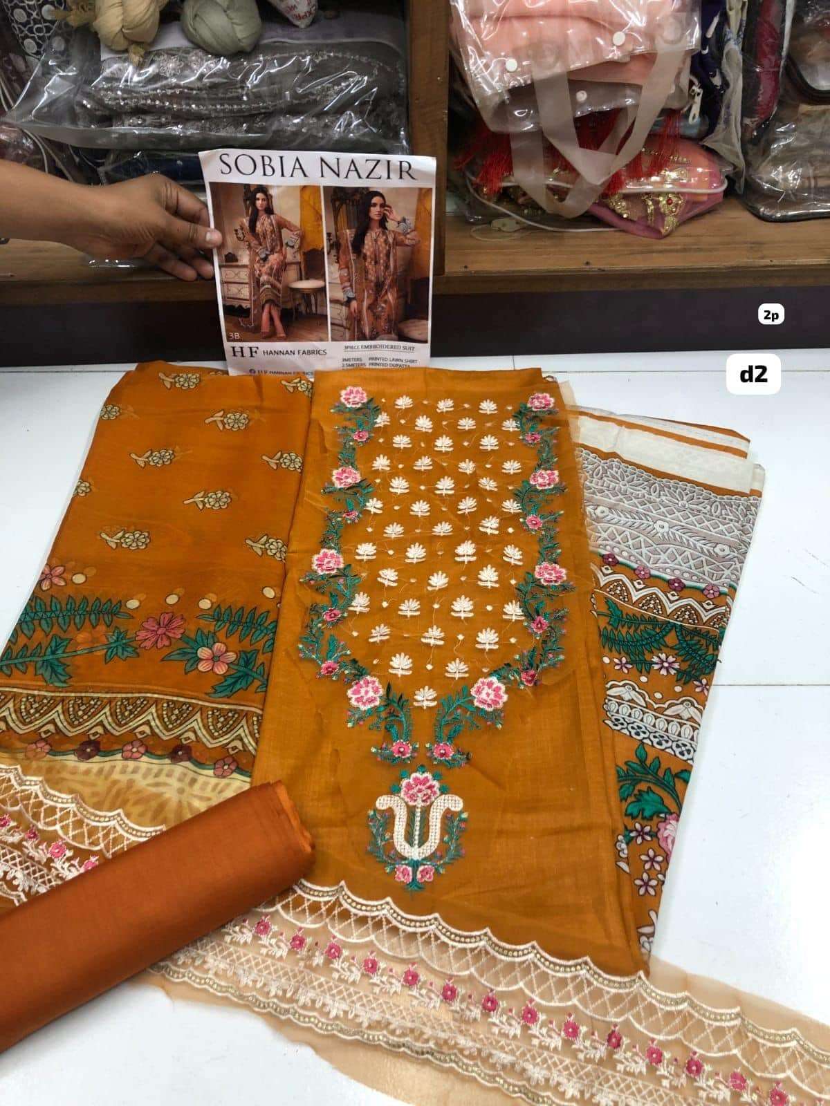  Sobia Nazir Lawn with Chiffon Dupatta by Hannan - 07