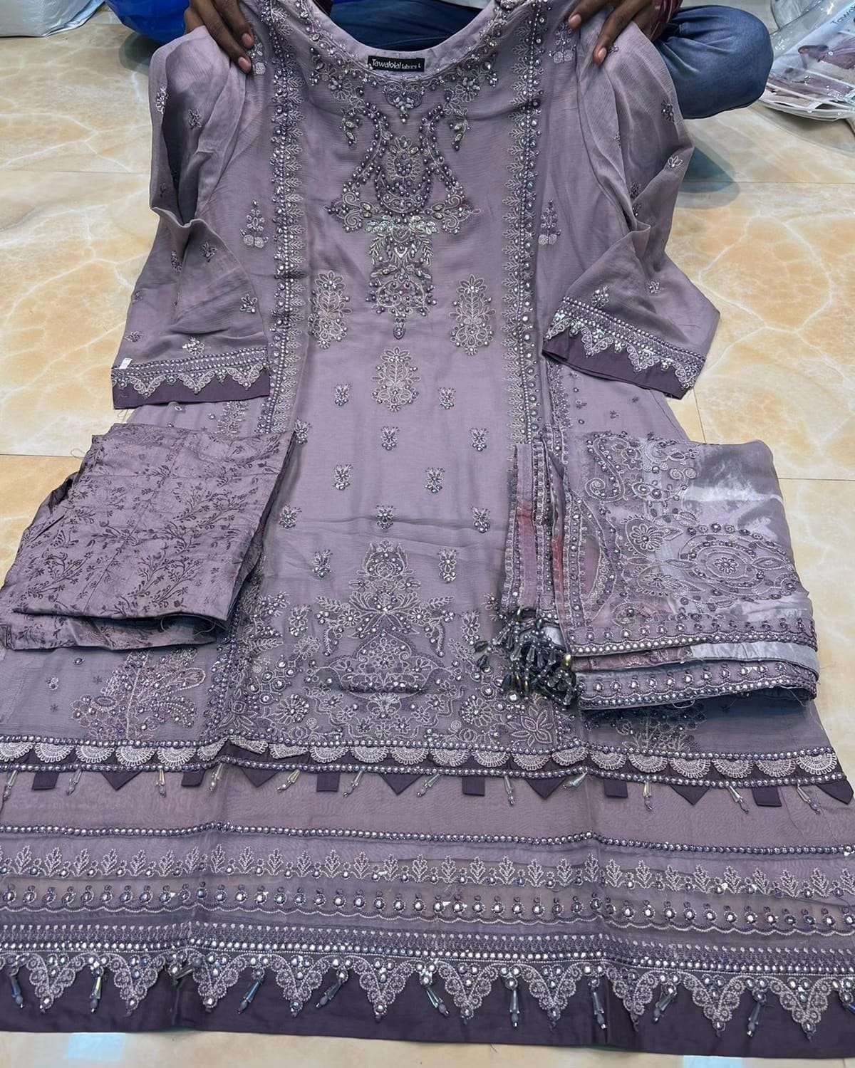 Fancy Embroidered Open Pic 2023 by Tawakkal-04