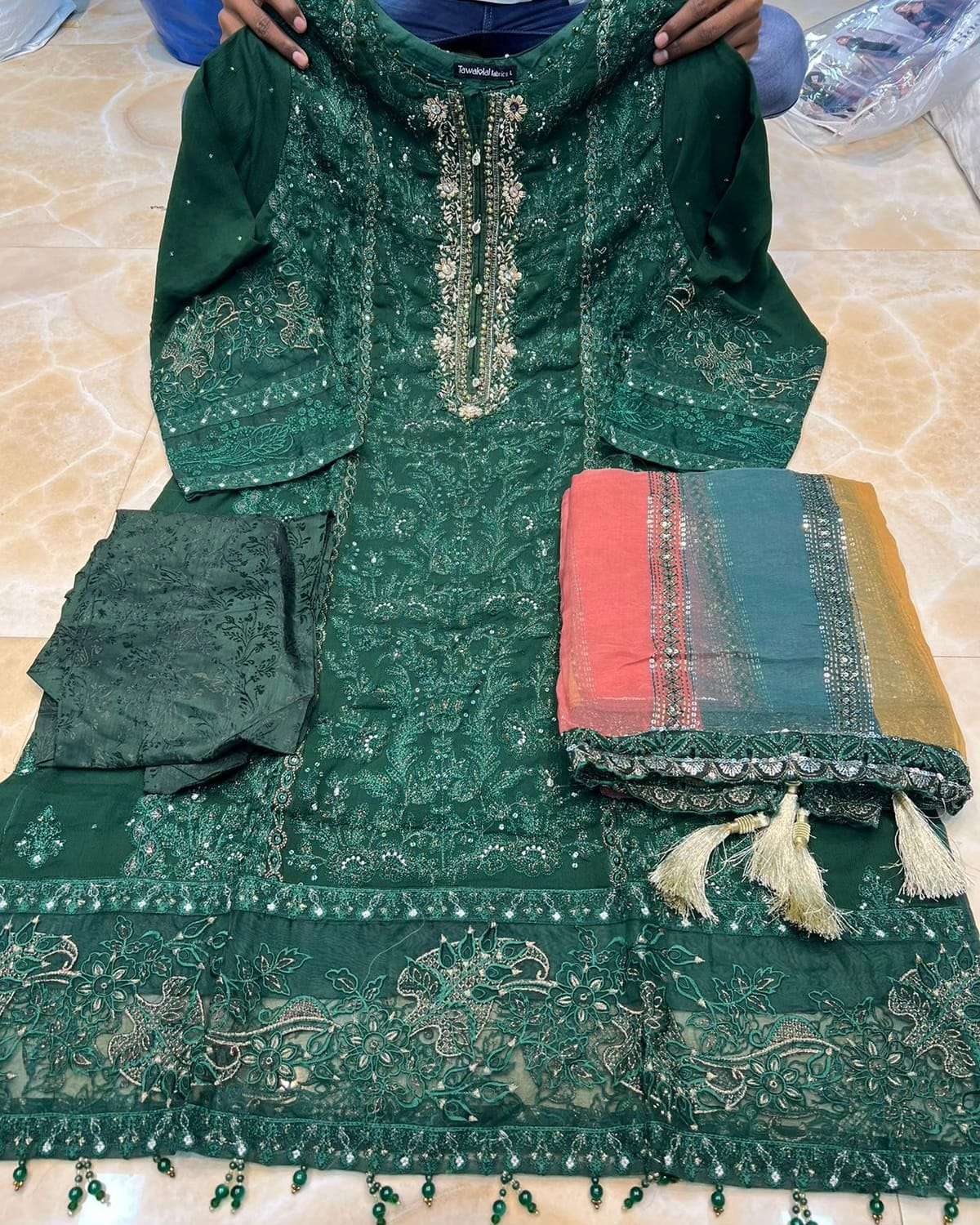 Fancy Embroidered Open Pic 2023 by Tawakkal-06