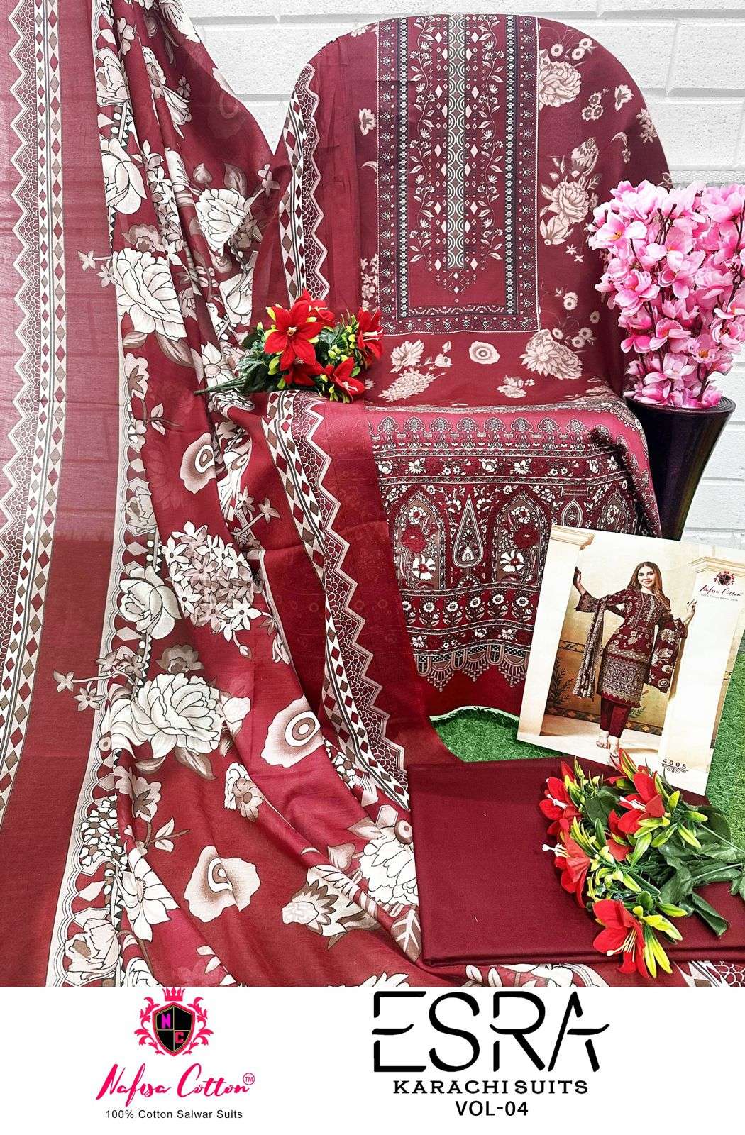 ESRA KARACHI SUITS VOL- 04 by Nafisa Cotton-01