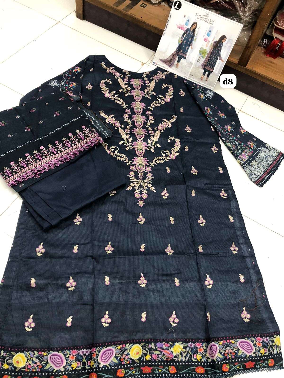 SALINA Embroidered CutWork Dupatta 2024 Open PIc by Regalia Textiles-01