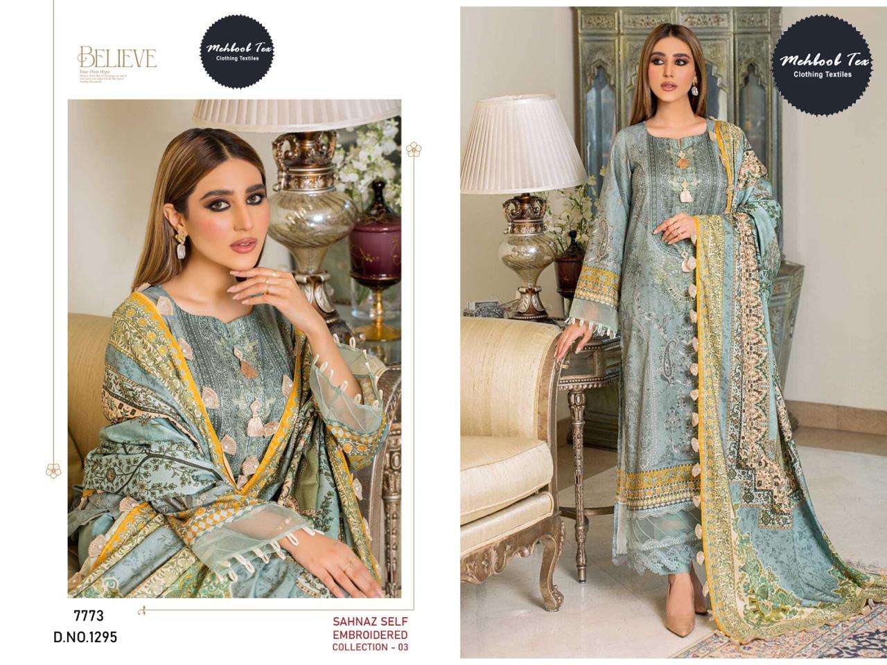 Sahnaz self LAWN embroidered vol 3 by Mehboob Tex-01