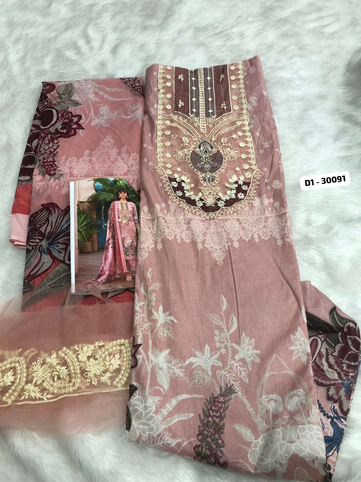 Premium Cotton Embroidered Collection Code 30091 by Falah Designer Suits-01-08 B