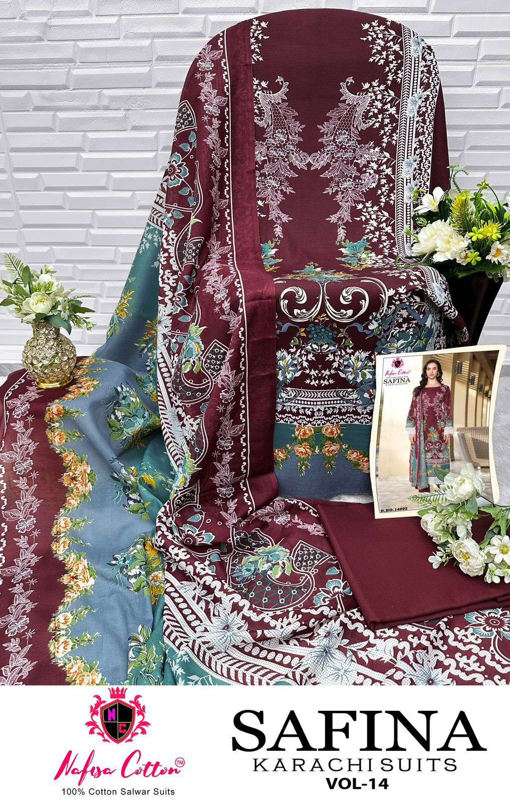 SAFINA KARACHI SUITS VOL 14 BY NAFISA COTTON	-11