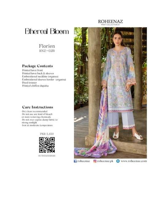 ETHERAL BLOOM LUXURY LAWN EID COLLECTION 2025 BY ROHEENAZ-01