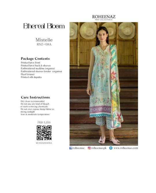 ETHERAL BLOOM LUXURY LAWN EID COLLECTION 2025 BY ROHEENAZ-03