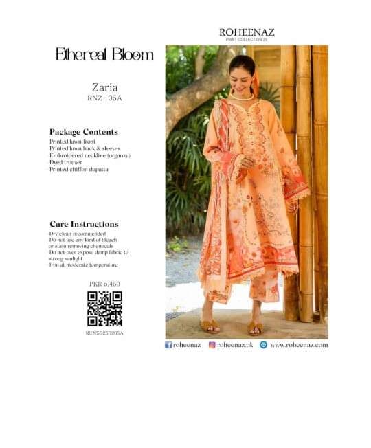 ETHERAL BLOOM LUXURY LAWN EID COLLECTION 2025 BY ROHEENAZ-07