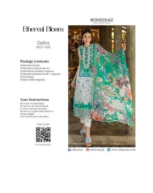 ETHERAL BLOOM LUXURY LAWN EID COLLECTION 2025 BY ROHEENAZ-09
