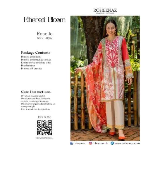 ETHERAL BLOOM LUXURY LAWN EID COLLECTION 2025 BY ROHEENAZ-10