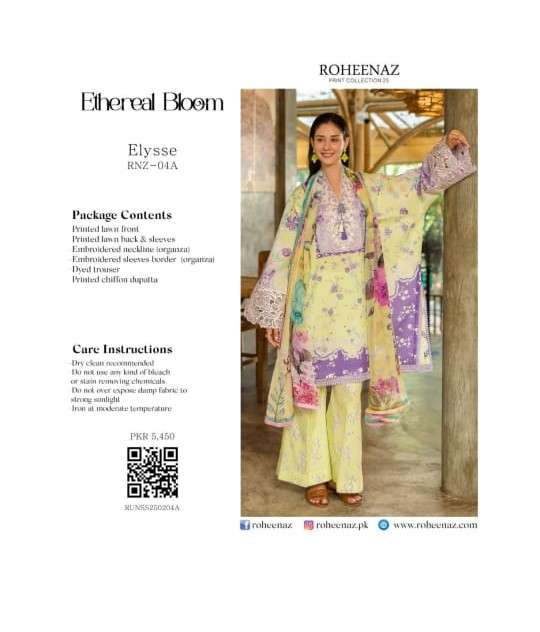 ETHERAL BLOOM LUXURY LAWN EID COLLECTION 2025 BY ROHEENAZ-11