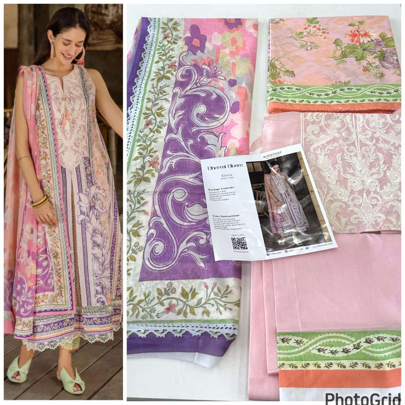 ETHERAL BLOOM LUXURY LAWN EID COLLECTION 2025 BY ROHEENAZ-12