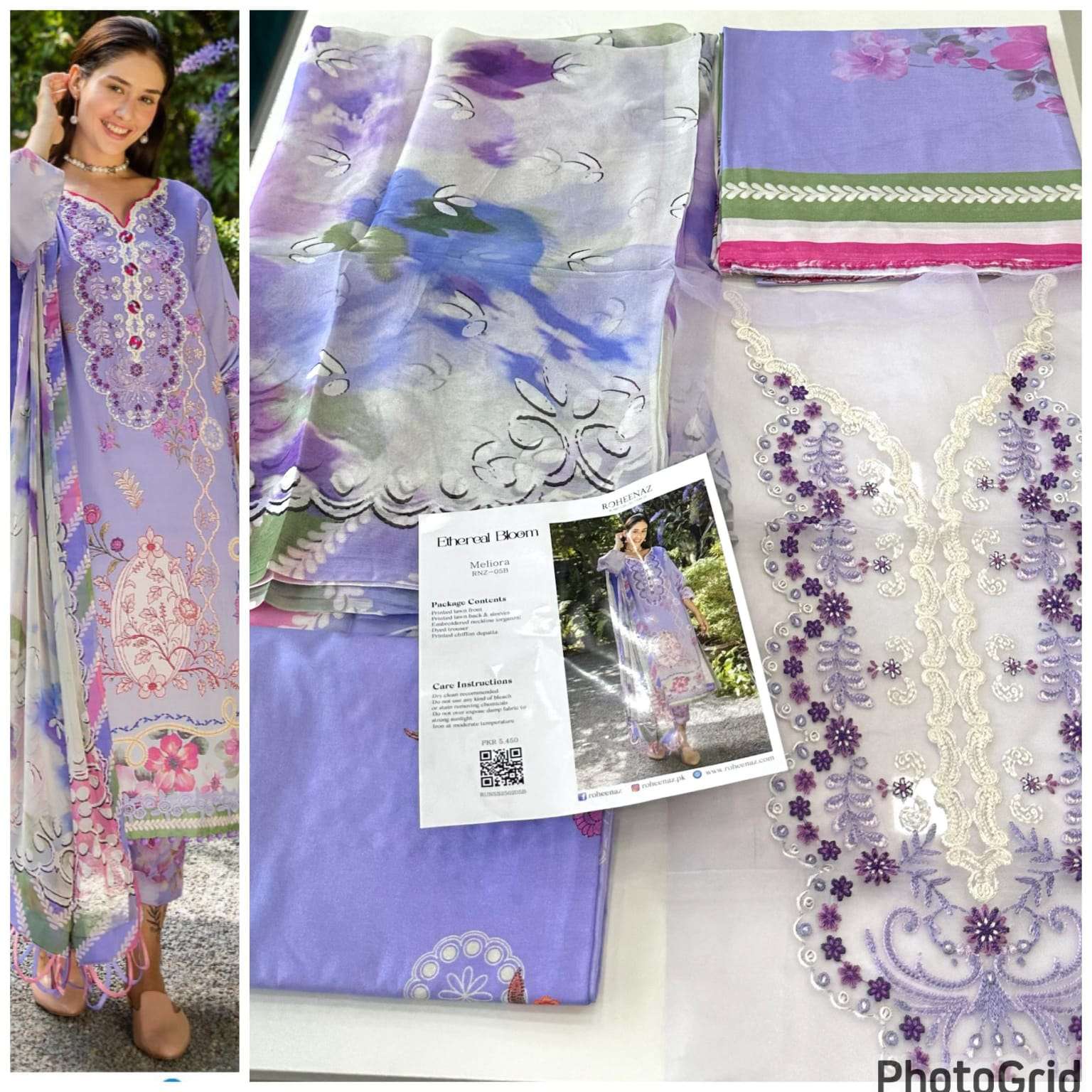 ETHERAL BLOOM LUXURY LAWN EID COLLECTION 2025 BY ROHEENAZ-14