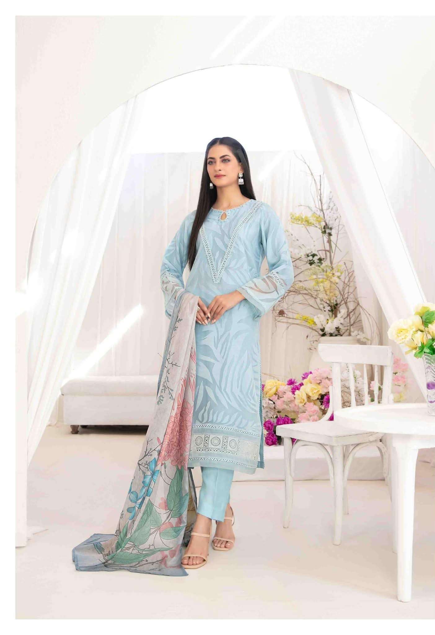 GONUL New Stitched Burnout Organza Shirt By Shahid Tawakkal-01