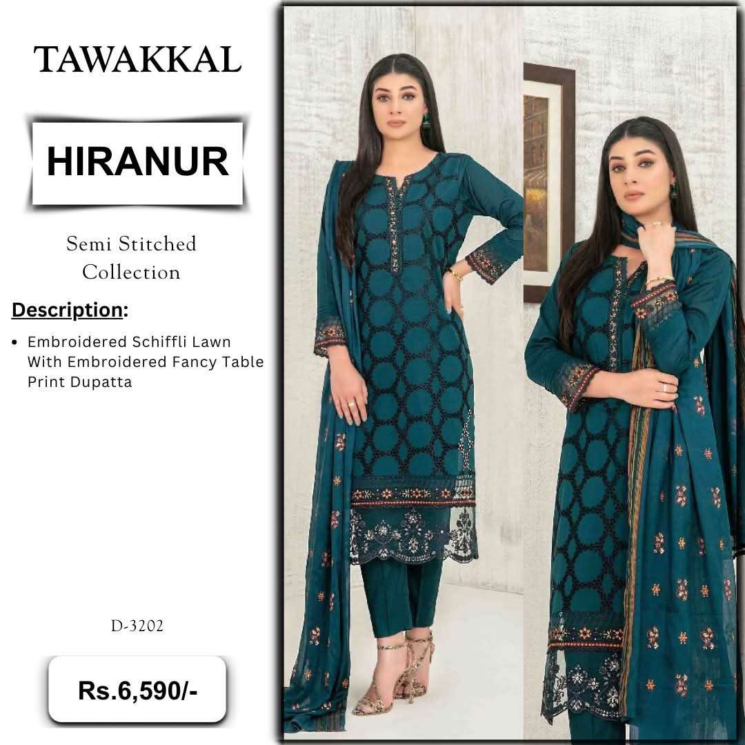 HIRANUR New Embroidered Schiffli Lawn Shahid Tawakkal-10