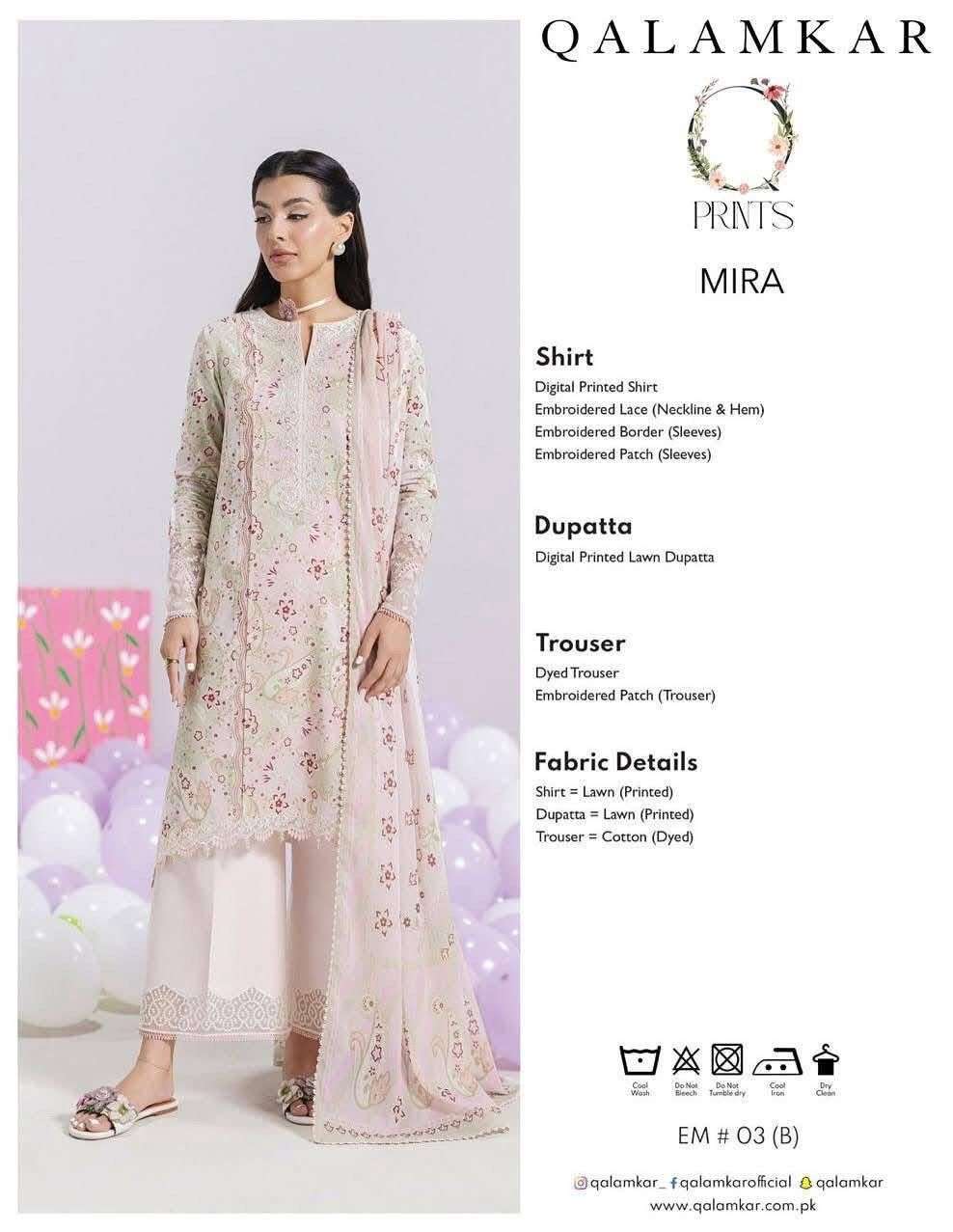 QPrints Unstitched Embroidered Lawn Collection 25 Vol 2 By Qalamkar-01