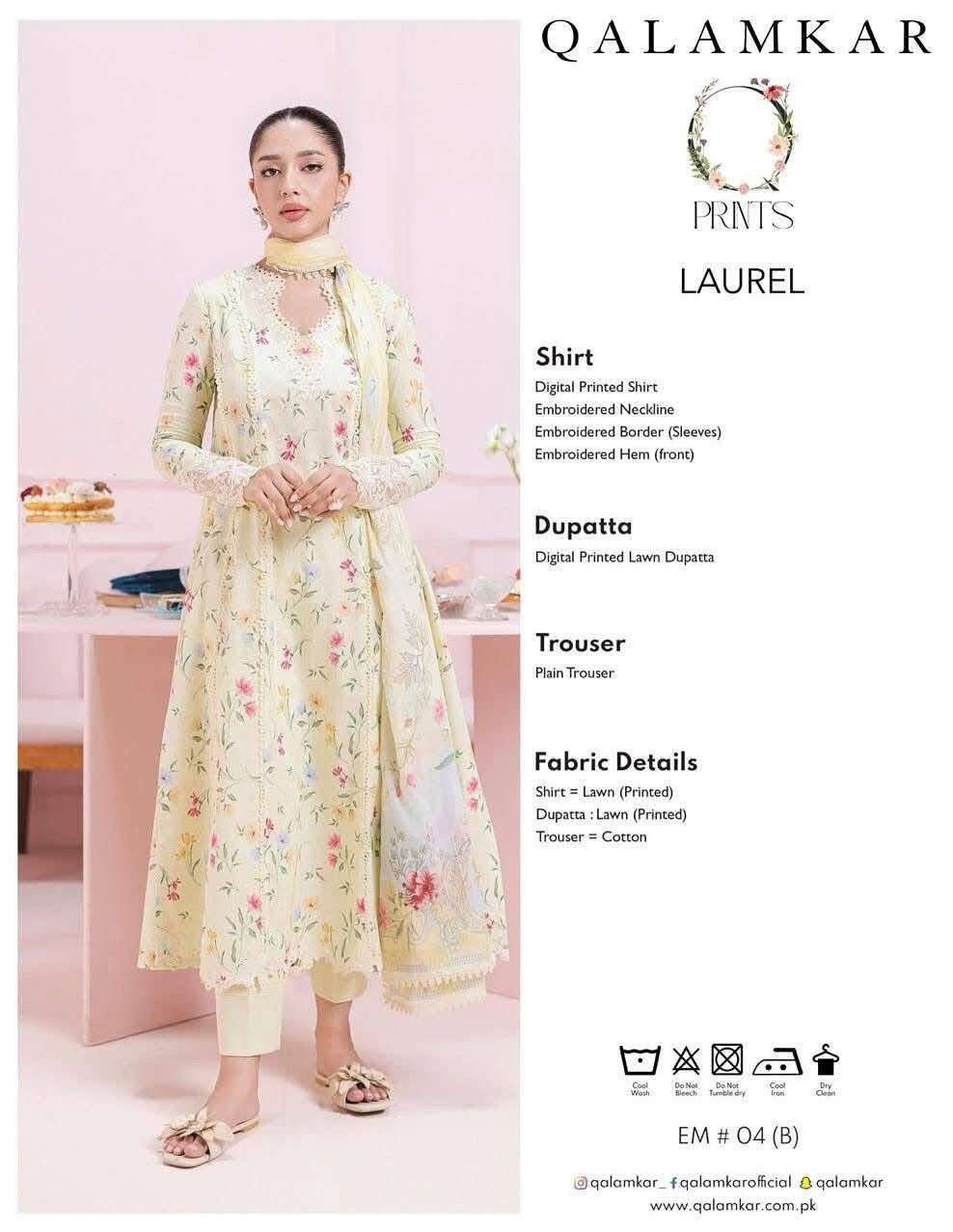 QPrints Unstitched Embroidered Lawn Collection 25 Vol 2 By Qalamkar-06