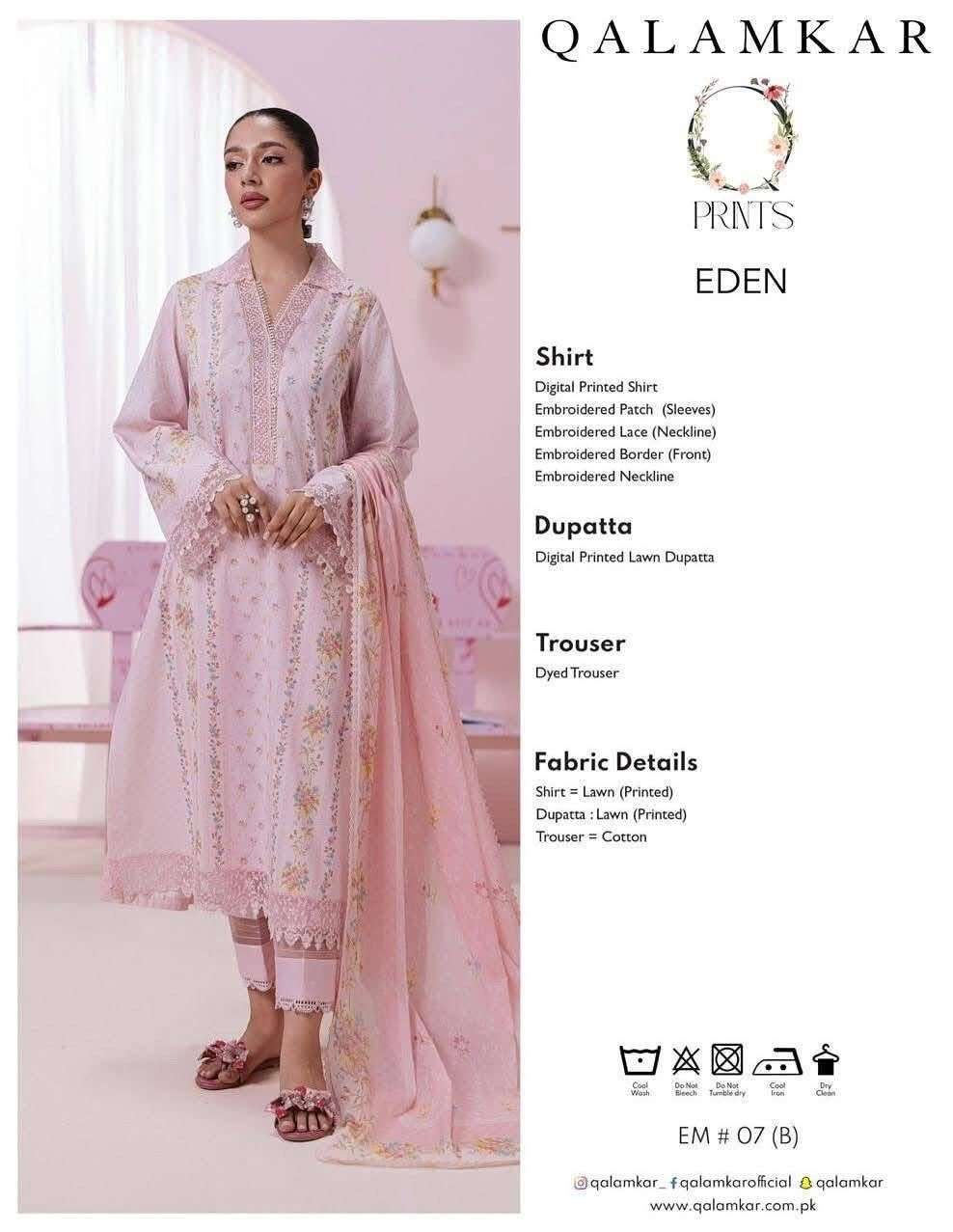 QPrints Unstitched Embroidered Lawn Collection 25 Vol 2 By Qalamkar-09