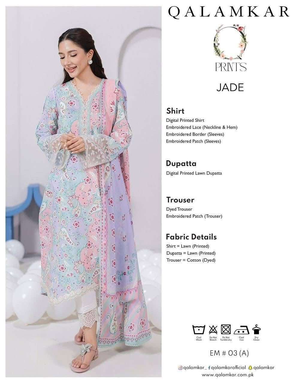 QPrints Unstitched Embroidered Lawn Collection 25 Vol 2 By Qalamkar-18