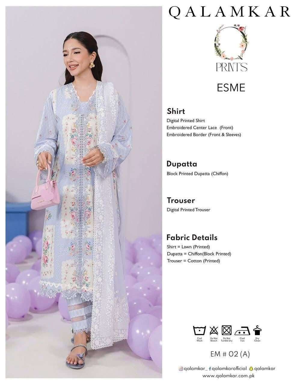 QPrints Unstitched Embroidered Lawn Collection 25 Vol 2 By Qalamkar-19