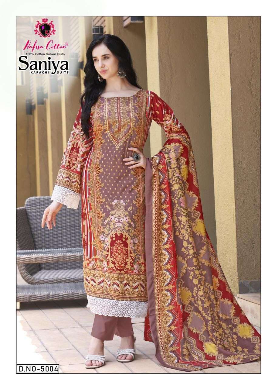 SANIYA KARACHI SUITS VOL 05 Nafisha Cotton-01