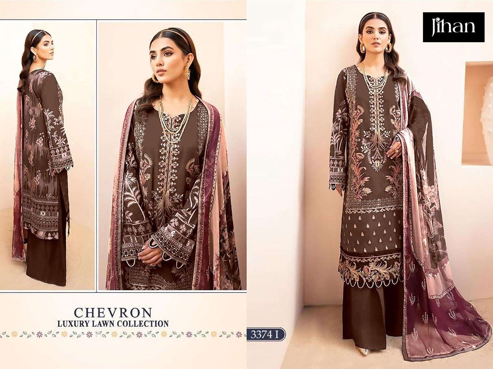 D no:-3374 CHEVRON LUXURY LAWN COLLECTION BY JIHAN-05