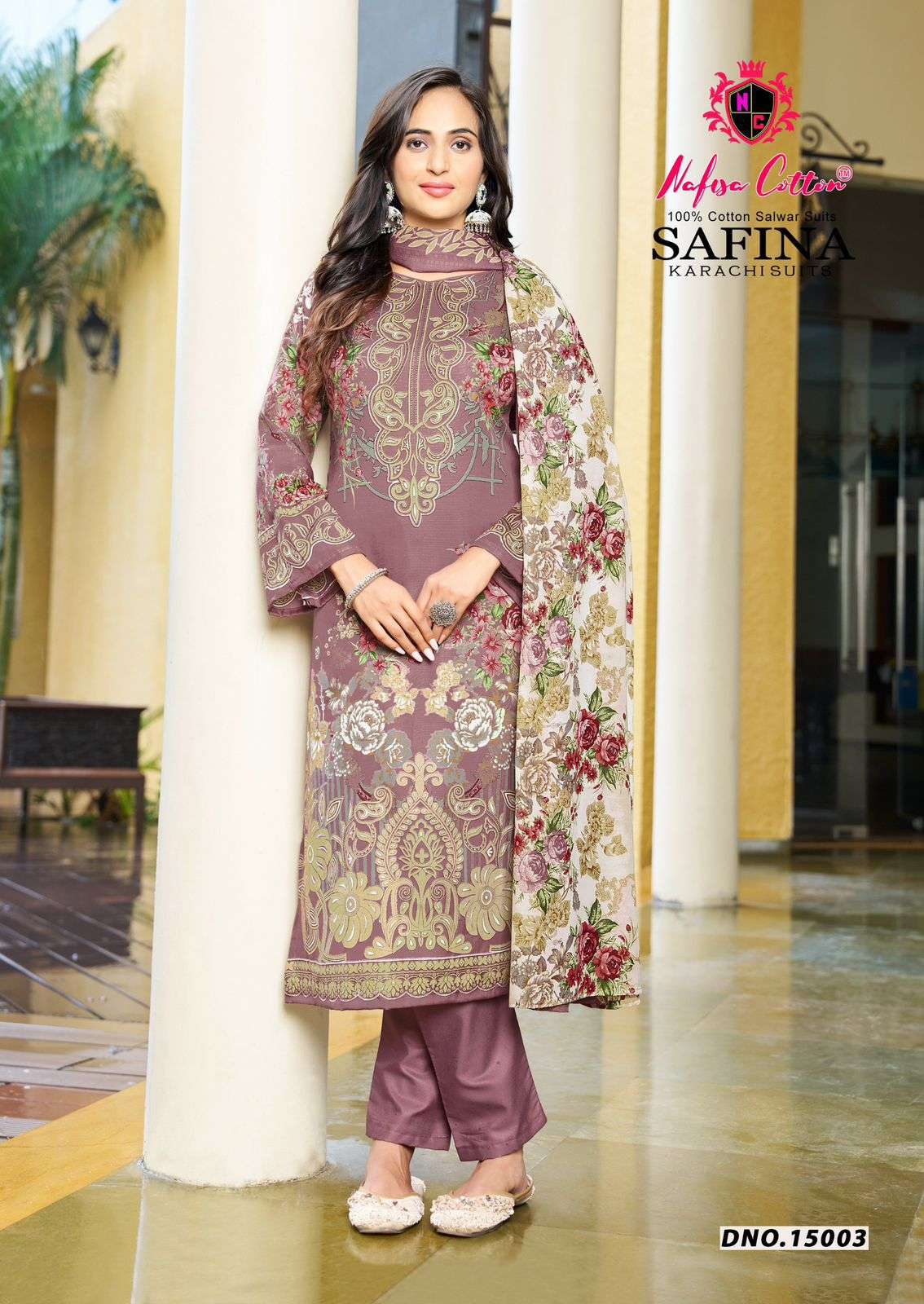 SAFINA KARACHI SUITS VOL 15 BY NAFISHA COTTON-01