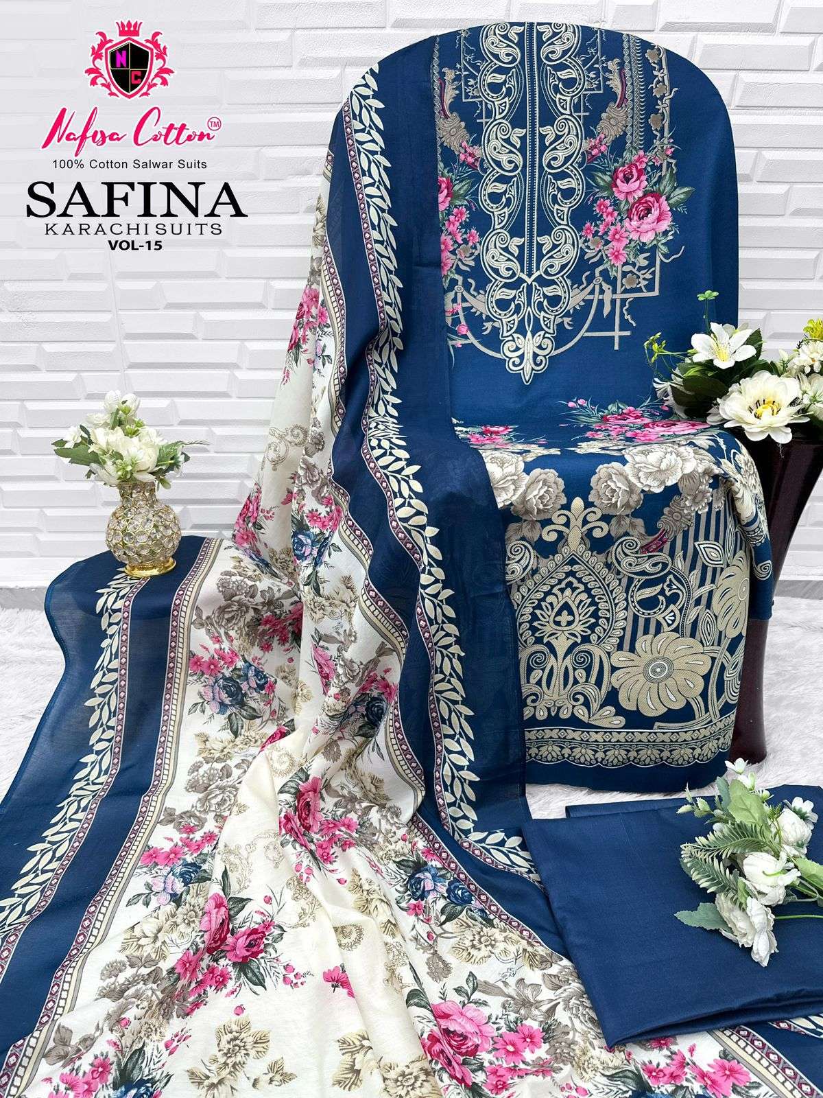 SAFINA KARACHI SUITS VOL 15 BY NAFISHA COTTON-11