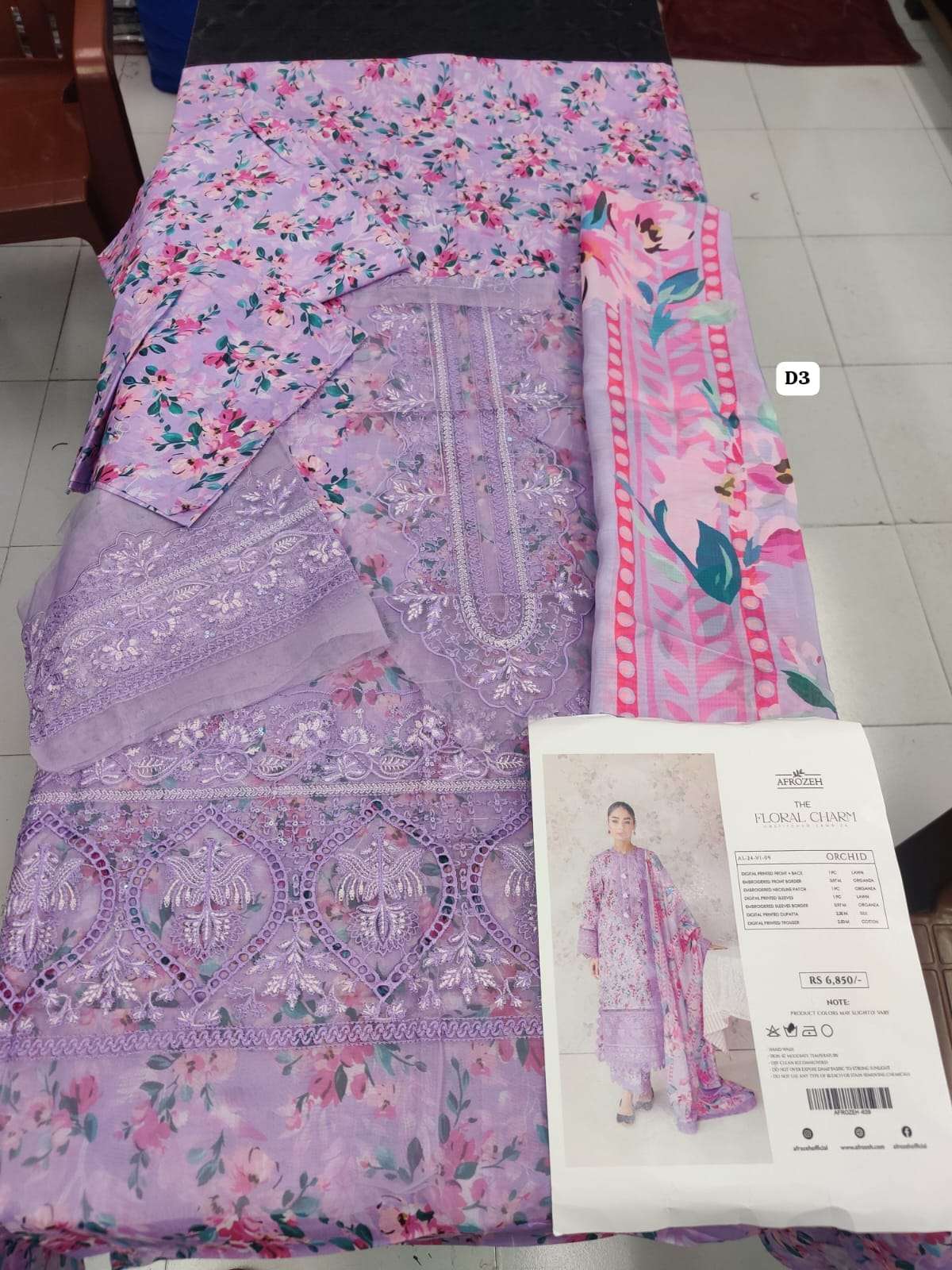 The Floral Charm Unstiched Lawn Collection by Afrozeh-02