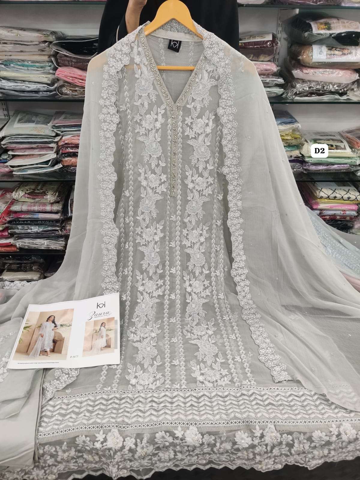 ZAURA SEMI-STITCHED CHIFFON BY TAWAKKAL-04