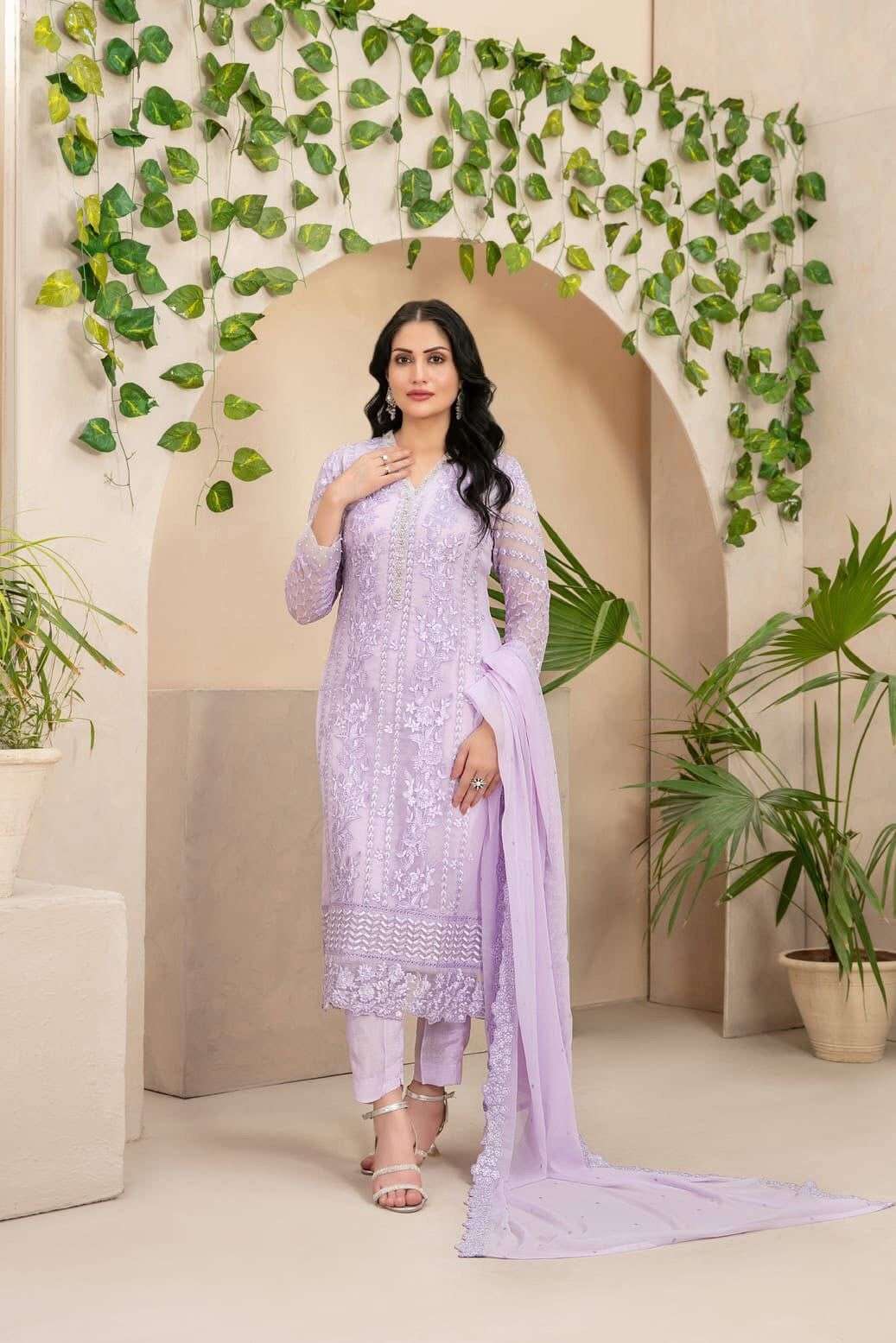 ZAURA SEMI-STITCHED CHIFFON BY TAWAKKAL-09