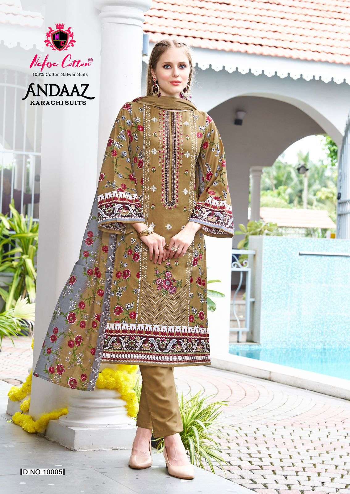 ANDAAZ KARACHI SUITS VOL 10 Open & Model by Nafisa Cotton-02