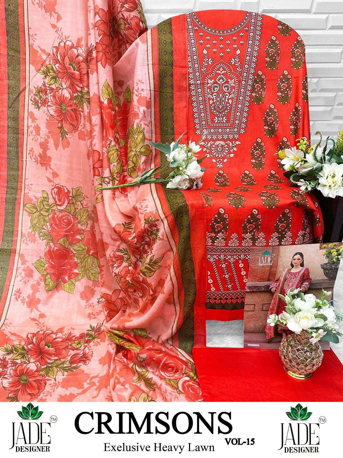 CRIMSONS VOL -15 HEAVY LAWN COTTON BY JADE-07