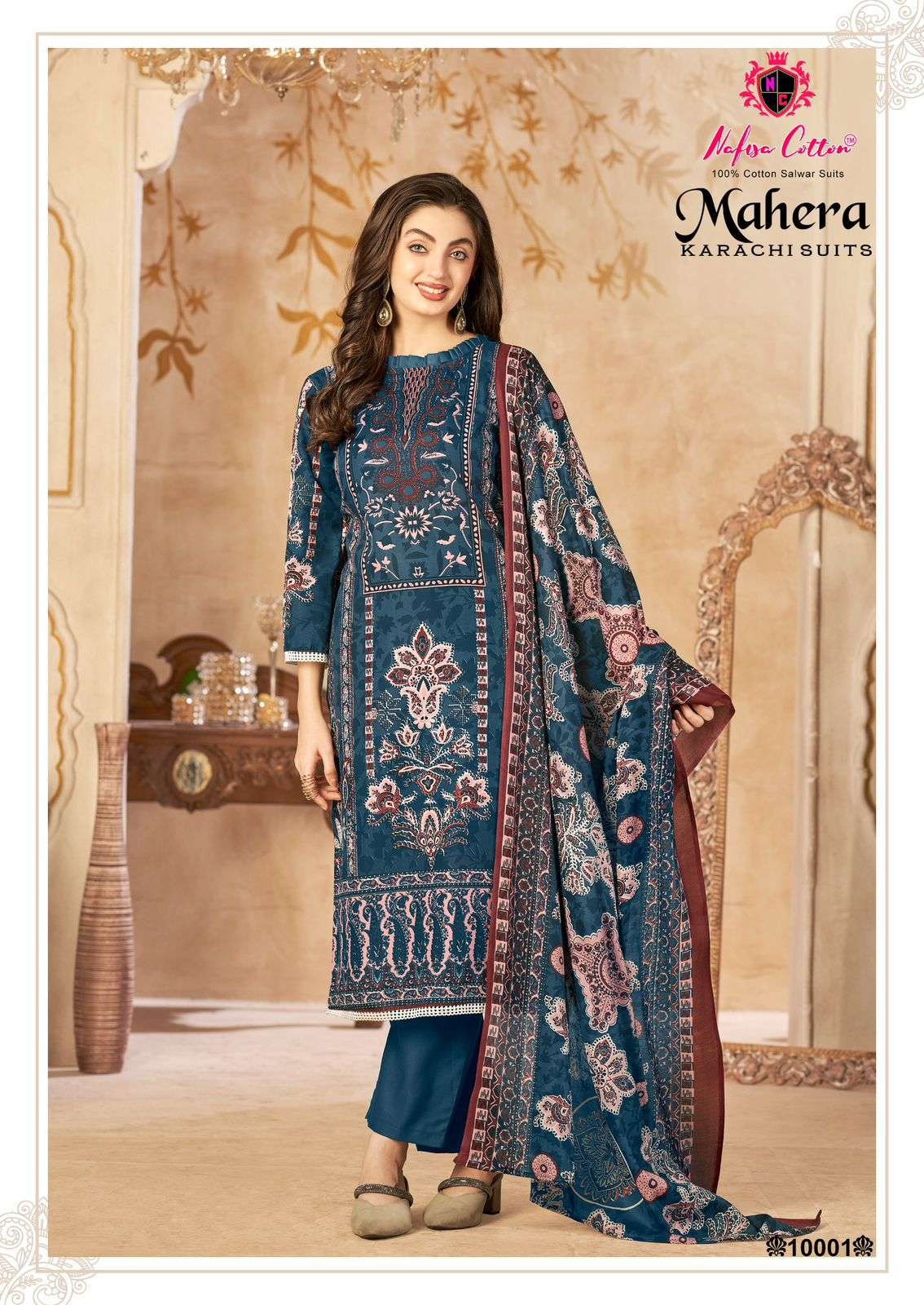 MAHERA KARACHI SUITS VOL 10 BY NAFISHA COTTON-01