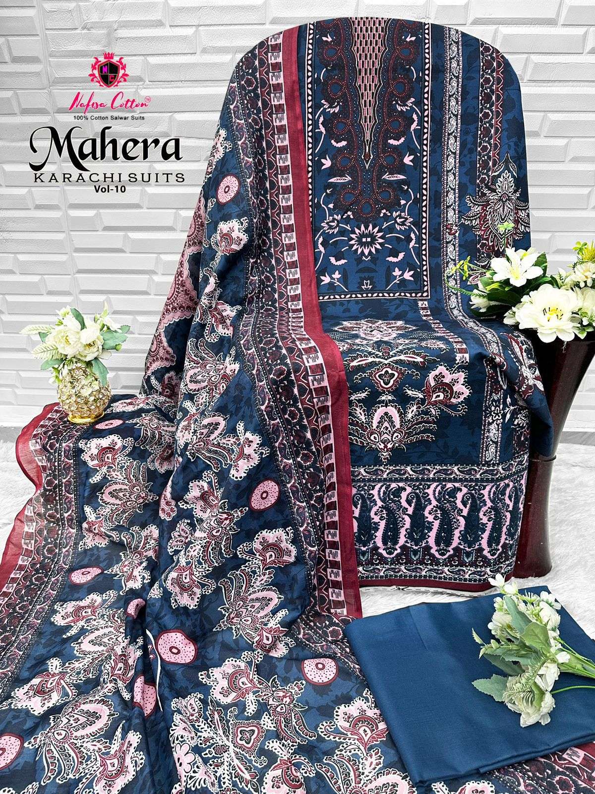 MAHERA KARACHI SUITS VOL 10 BY NAFISHA COTTON-09
