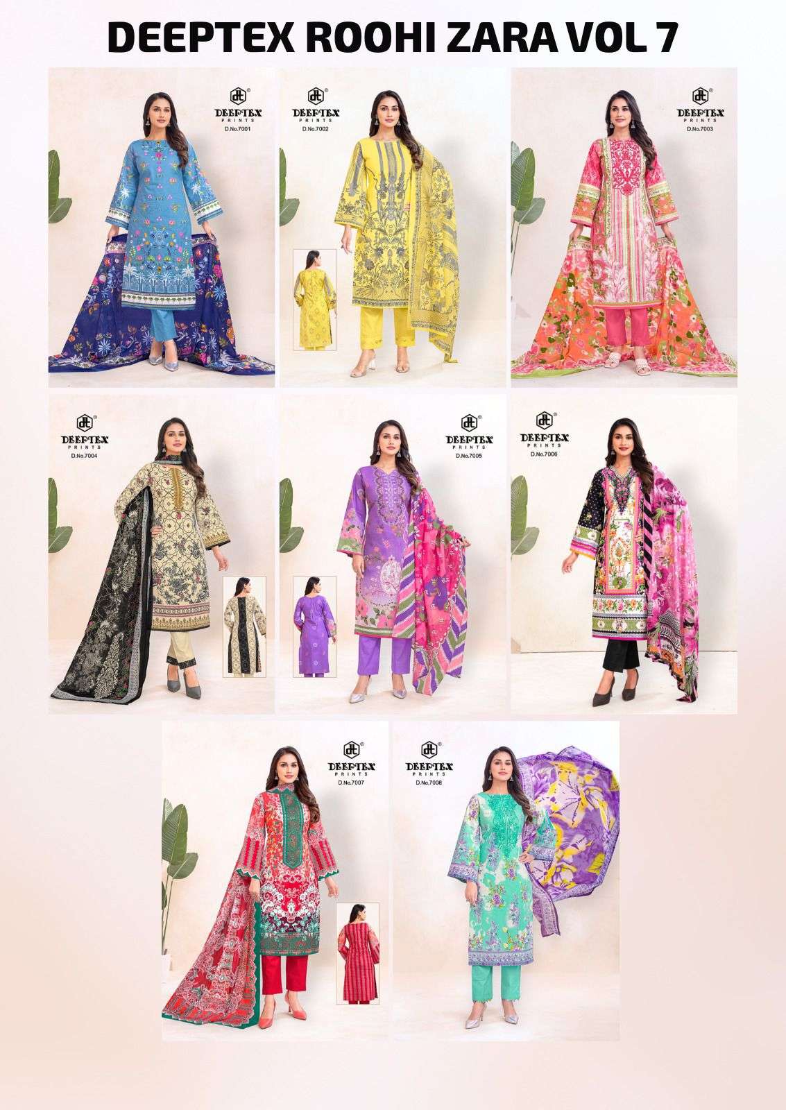 ROOHI ZARA KARACHI VOL-7 BY DEEPTEX PRINTS-01-08