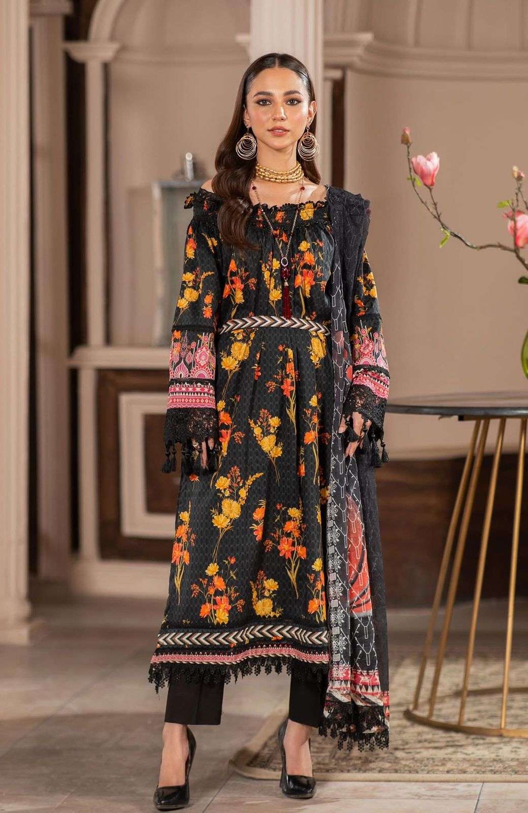 SUNSHINE Bloom Embroidered SCHIFFLI Edition by Al Zohaib-07