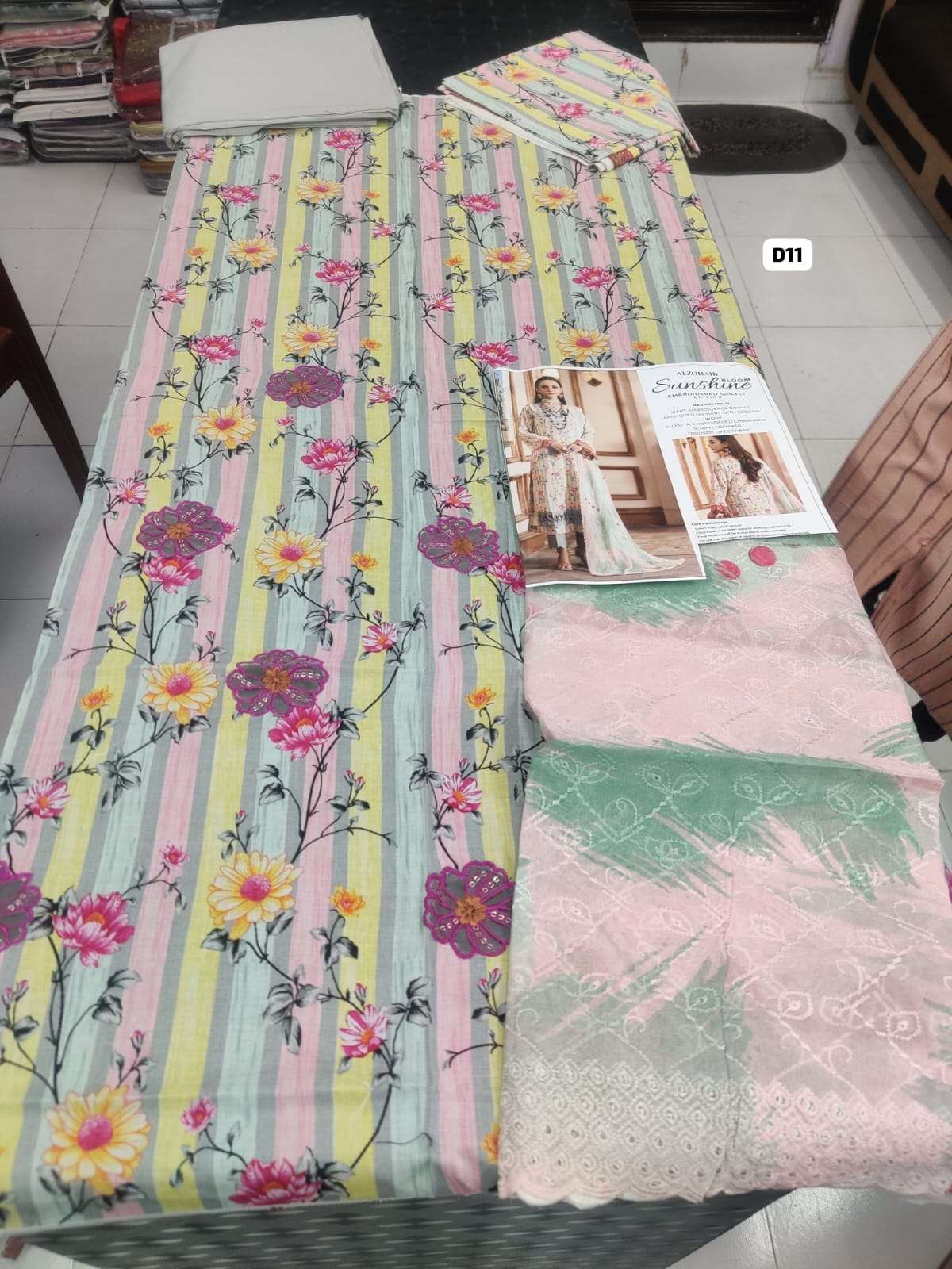 SUNSHINE Bloom Embroidered SCHIFFLI Edition by Al Zohaib-13