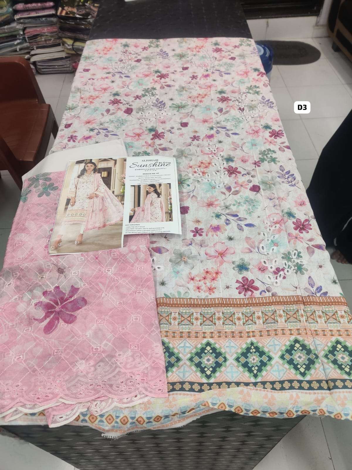 SUNSHINE Bloom Embroidered SCHIFFLI Edition by Al Zohaib-17