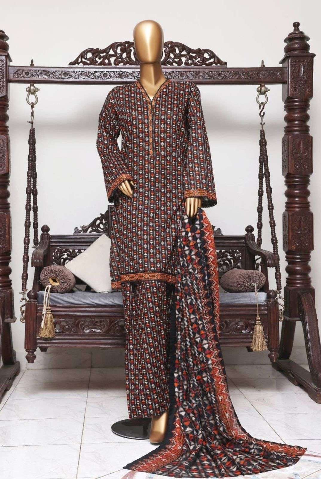 BIN SAEED Exclusive Printed with Farshi Shalwar Volume - 4 by Bin Saee-06