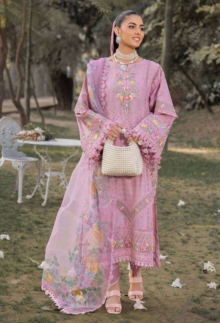 GULRUKH LAWN HEAVY EMBROIDERED CHICKANKARI BY ADAN LIBAS-07