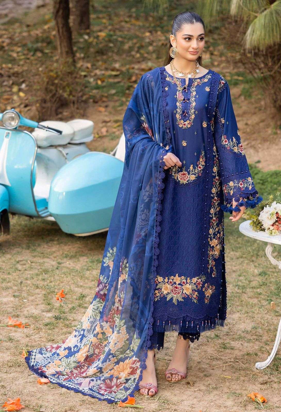 GULRUKH LAWN HEAVY EMBROIDERED CHICKANKARI BY ADAN LIBAS-09